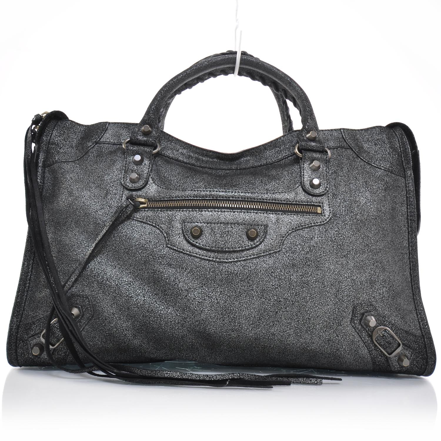 Balenciaga Metallic Craquele Calfskin Classic Hardware City Black 1 of 10
