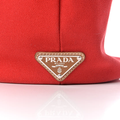 Prada Canapa Small Shopping Tote Rosso 7 of 13