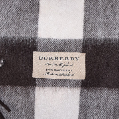 Burberry Cashmere Giant Check Fringe Scarf Stone 5 of 5