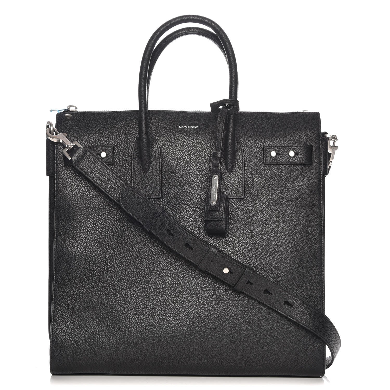 Saint Laurent Grained Calfskin Sac De Jour Souple North South Tote Black 1 of 8