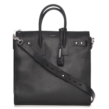 Saint Laurent Grained Calfskin Sac De Jour Souple North South Tote Black 1 of 8