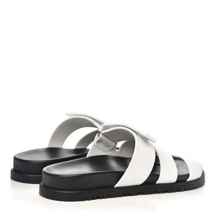 Hermes Calfskin Womens Chypre Sandals 37 White 4 of 9
