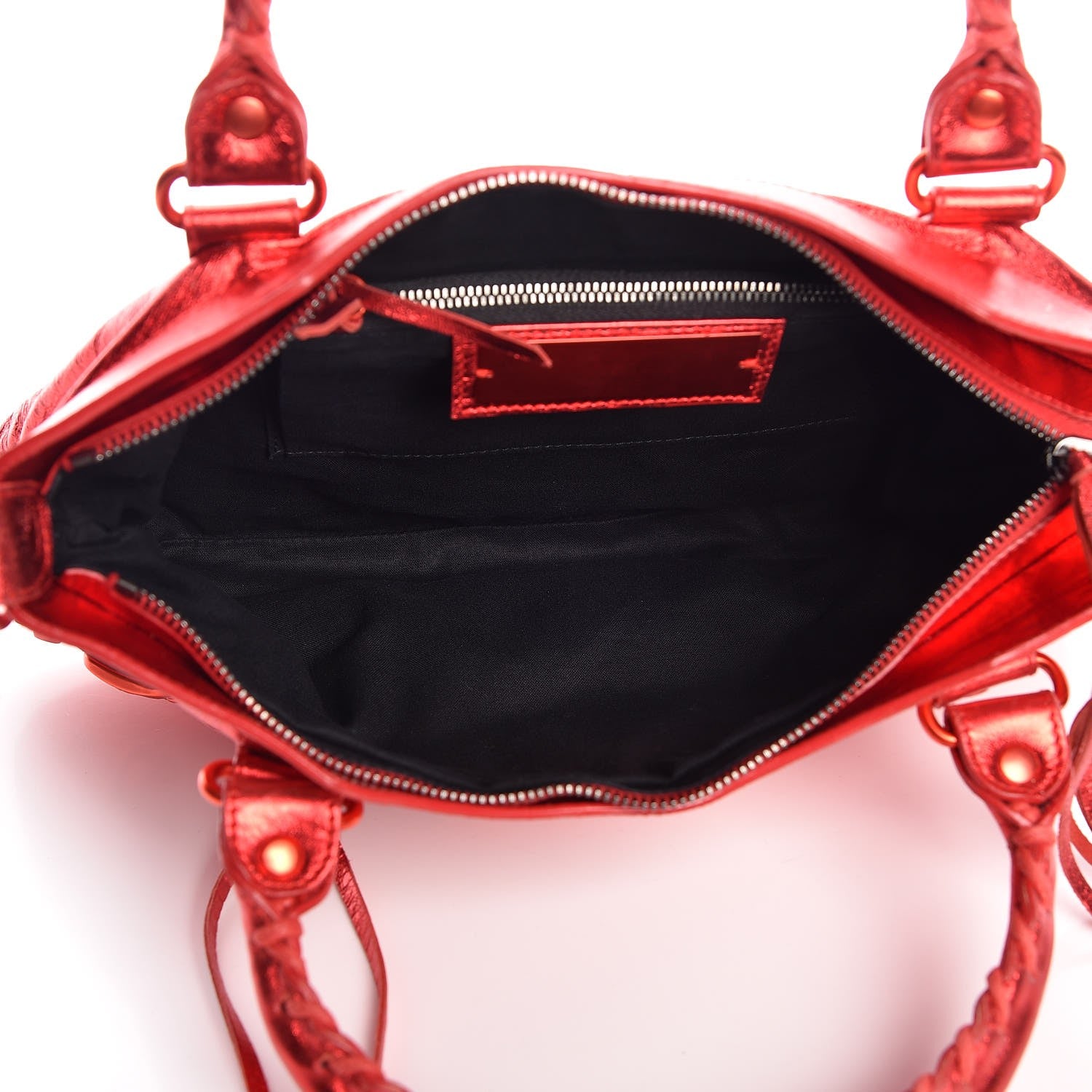 Balenciaga Metallic Chevre Classic Hardware Mini Classique  First Red 5 of 8