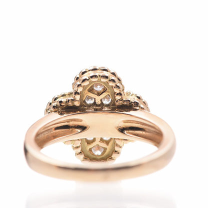 Van Cleef & Arpels 18K Yellow Gold Diamond Vintage Alhambra Ring 52 6 4 of 7