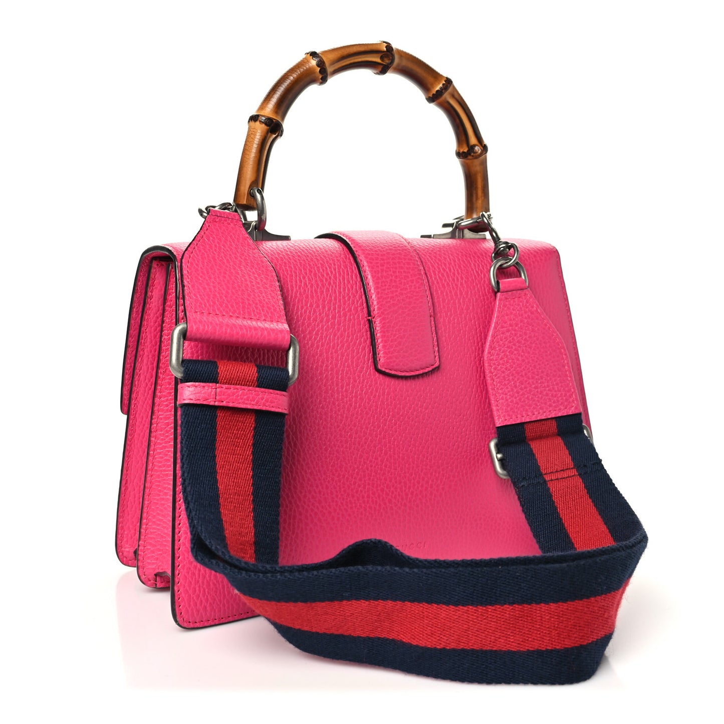Dollar Calfskin Crystal Web Medium Dionysus Bamboo Top Handle Bag Box Pink Black Diamond