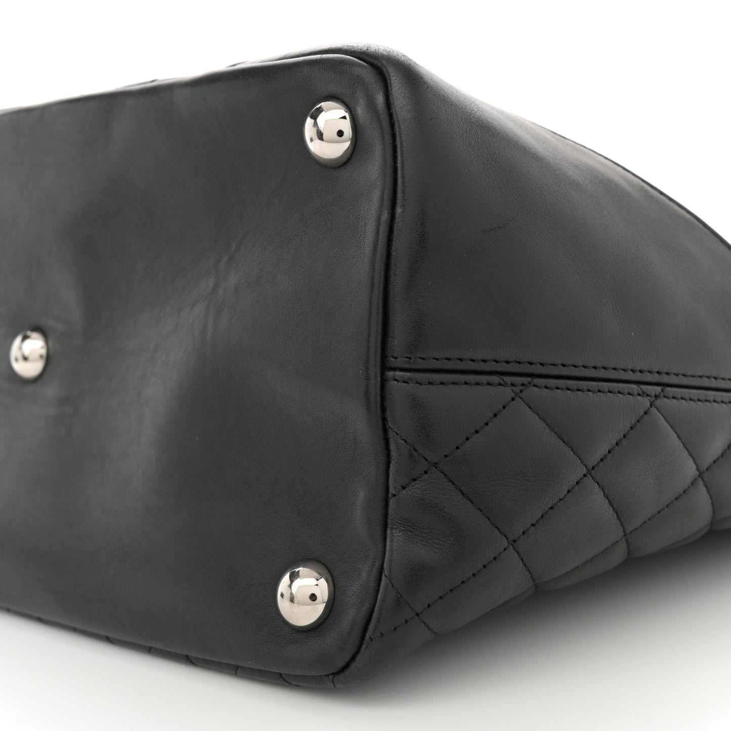 Calfskin Quilted Large Cambon Tote Black