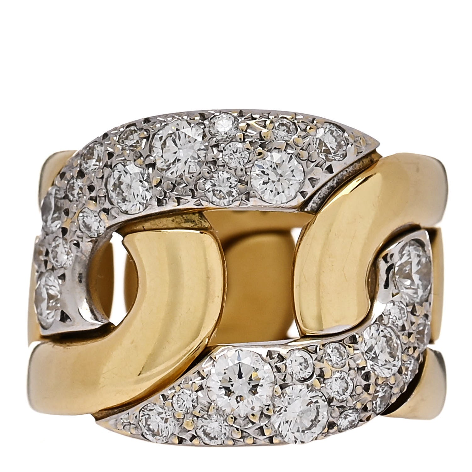 Pomellato 18K Yellow Gold Diamond Tango Ring 51 5.75 1 of 5