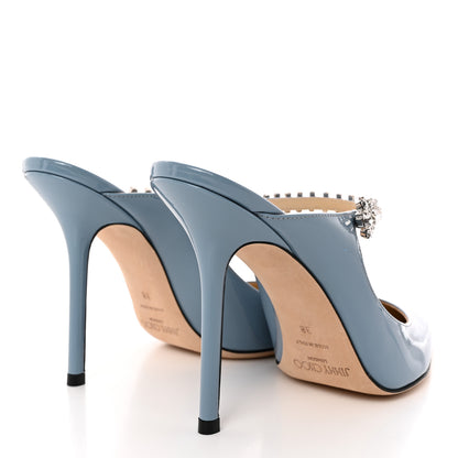 Jimmy Choo Patent Crystal Bing 100 Pumps 38 Blue 4 of 11