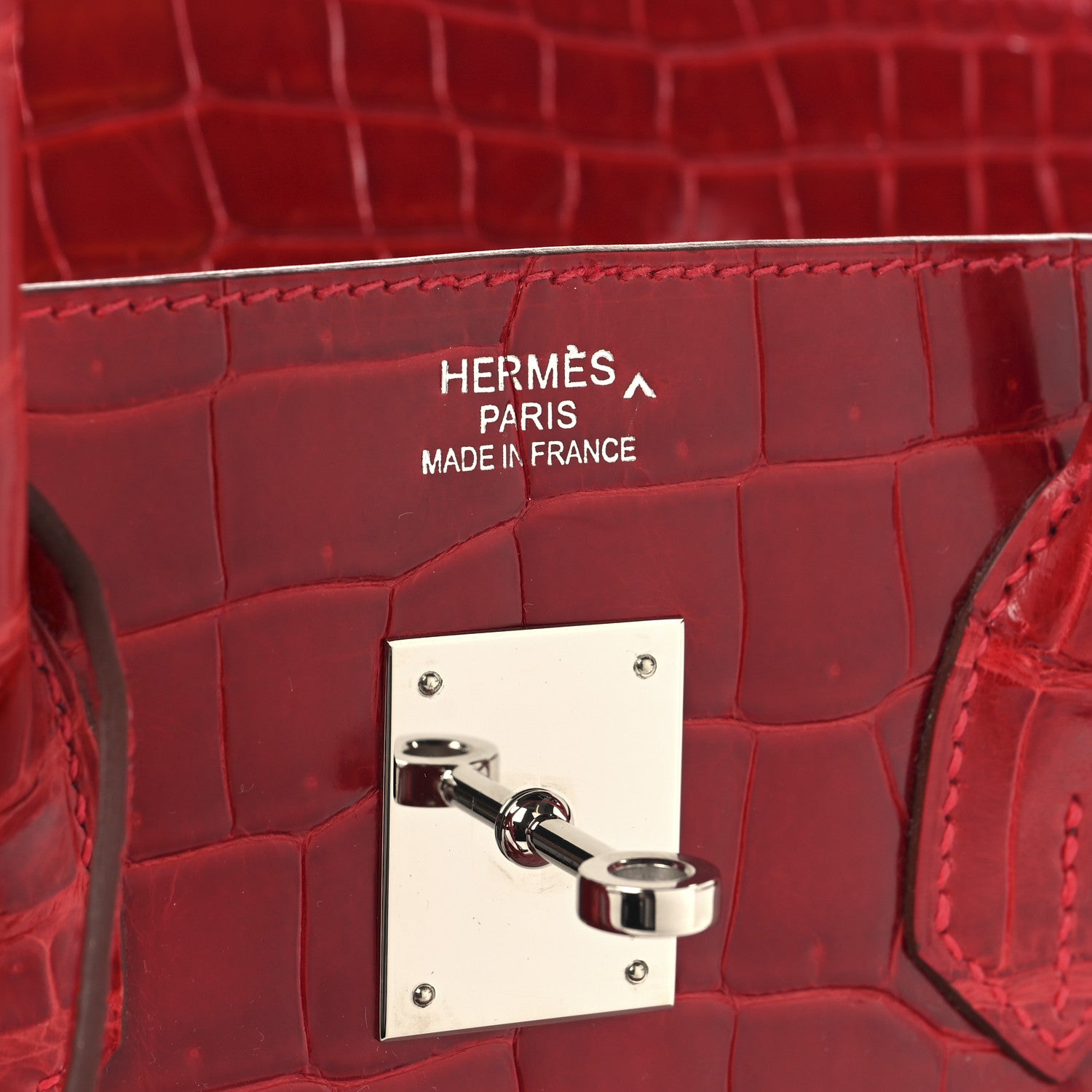 Hermes Shiny Porosus Crocodile Birkin 35 Braise 6 of 13