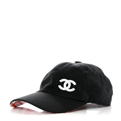 Chanel Cotton Beaded CC Cap Hat Black 1 of 8