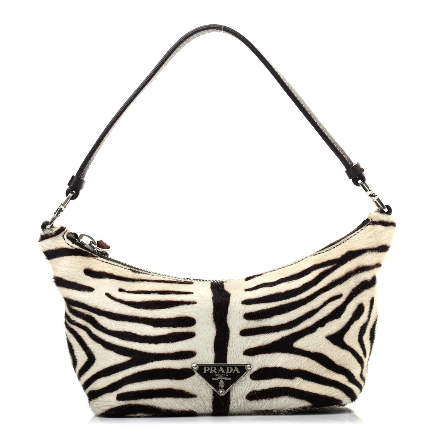 Prada Calf Hair Zebra Print Shoulder Bag White Moro 1 of 4
