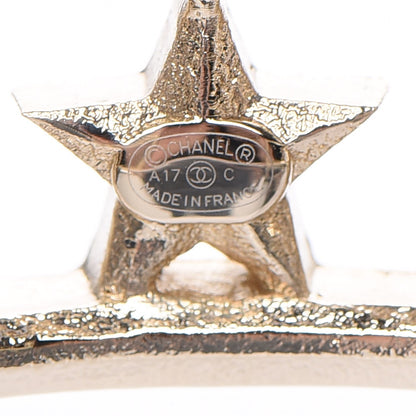 Chanel Crystal Baguette Logo Cuff Bracelet Gold 5 of 7