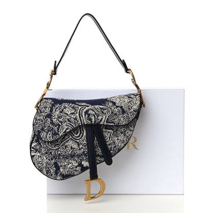 Christian Dior Canvas Embroidered Dioriviera Saddle Bag Blue 11 of 11