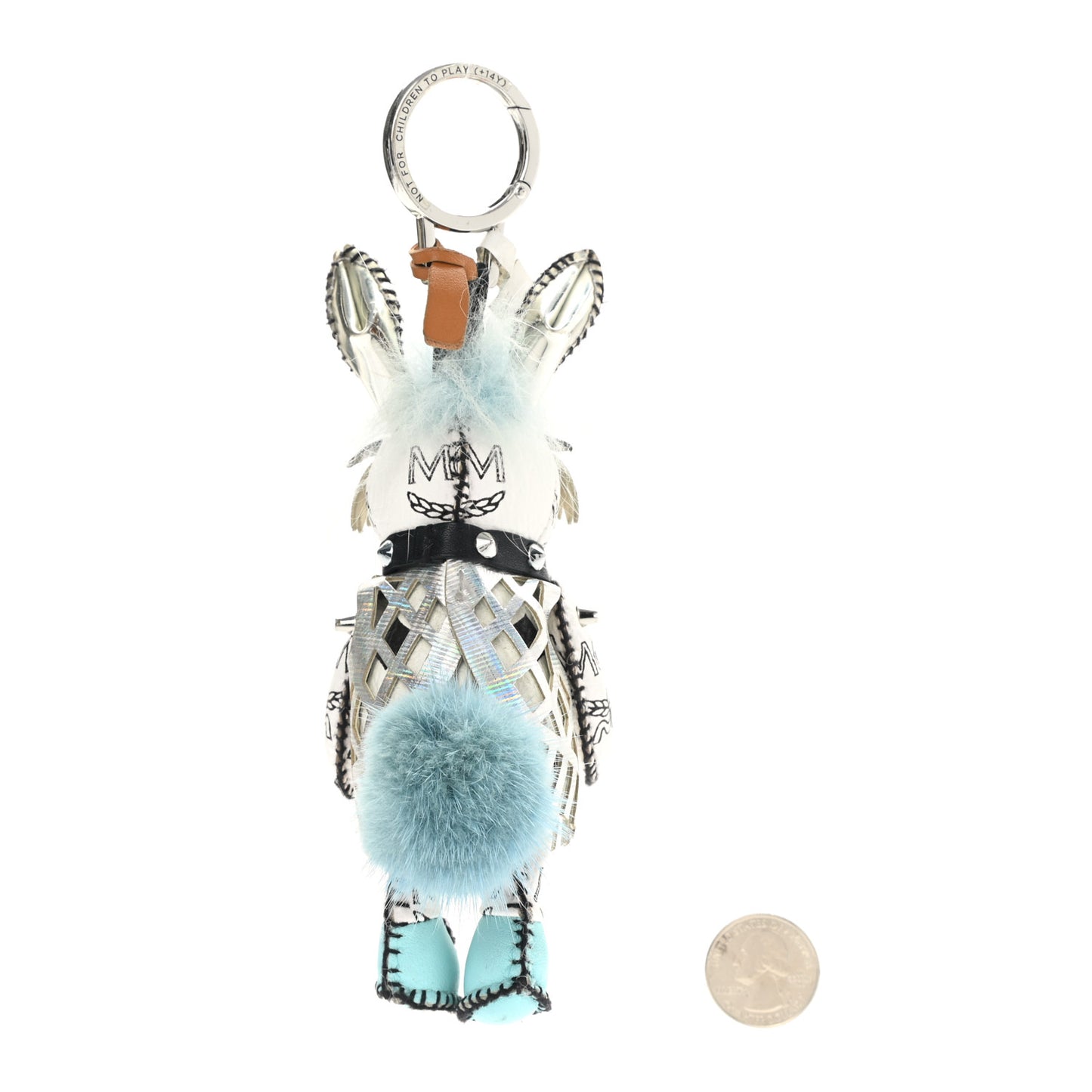 Visetos Punk Rabbit Key Ring Bag Charm White