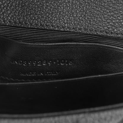 Saint Laurent Grained Calfskin Matelasse Chevron Monogram Classic Baby Chain Bag Black 6 of 7