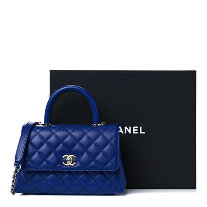 Chanel Caviar Quilted Mini Coco Handle Flap Blue 14 of 14