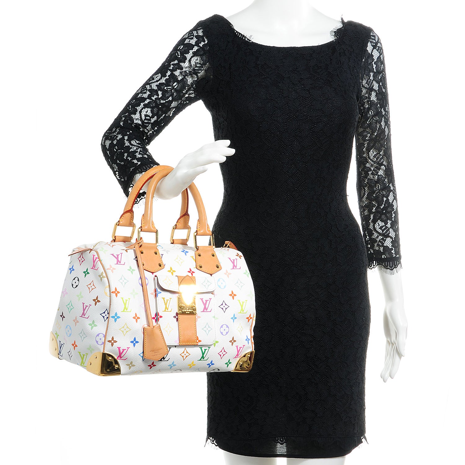 Louis Vuitton Monogram Multicolor Speedy 30 White 2 of 7
