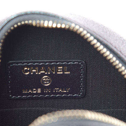 Chanel Iridescent Caviar Quilted Round Clutch With Chain Black 6 of 10
