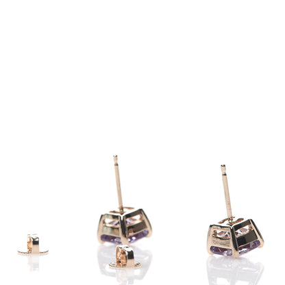 Tiffany 18K Rose Gold Amethyst Sparklers Stud Earrings 3 of 6