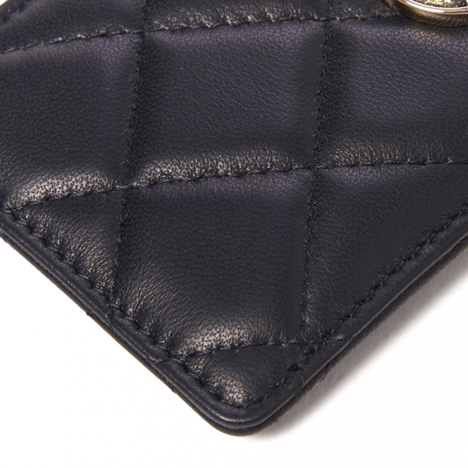 Chanel Lambskin Quilted Card Holder On Chain Black 4 of 8