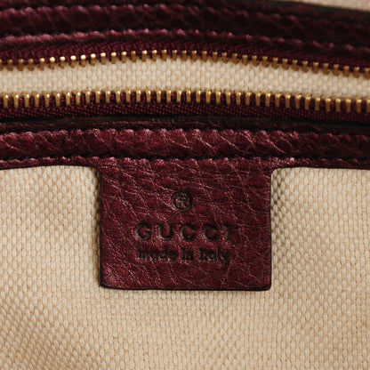 Gucci Metallic Cellarius Calfskin Medium Soho Bowler Classic Burgundy 6 of 7
