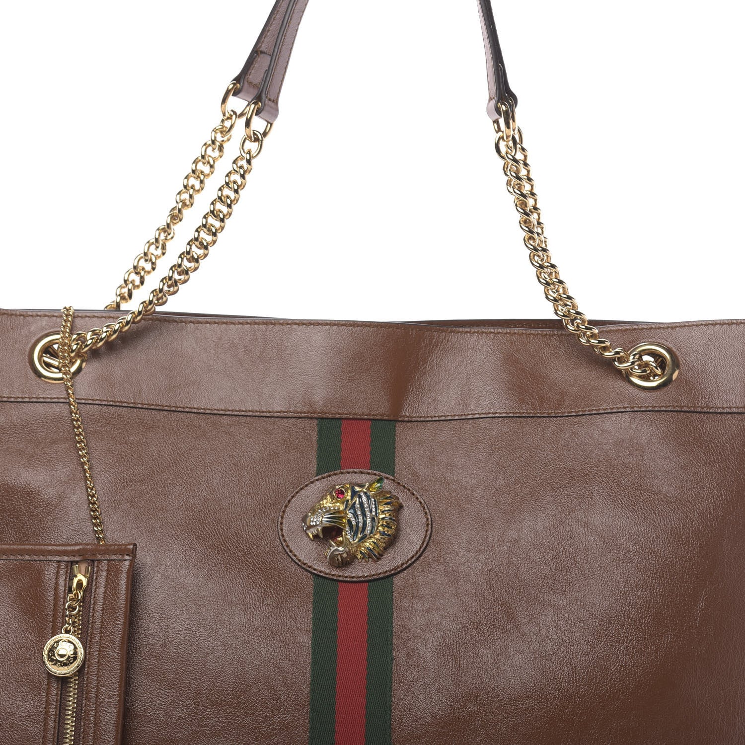 Gucci Calfskin Large Rajah Chain Tote Cuir 8 of 10