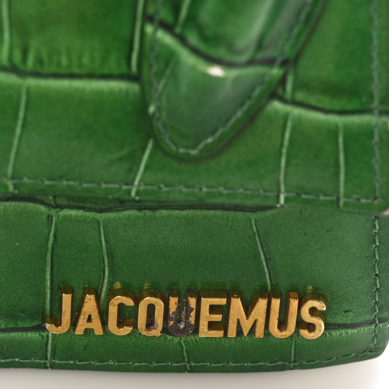 Jacquemus Calfskin Crocodile Embossed Le Chiquito Green 9 of 12