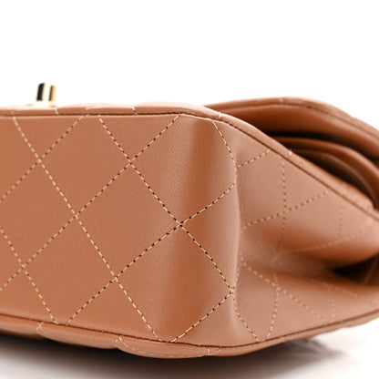 Chanel Lambskin Quilted Small Double Flap Brown 10 of 11