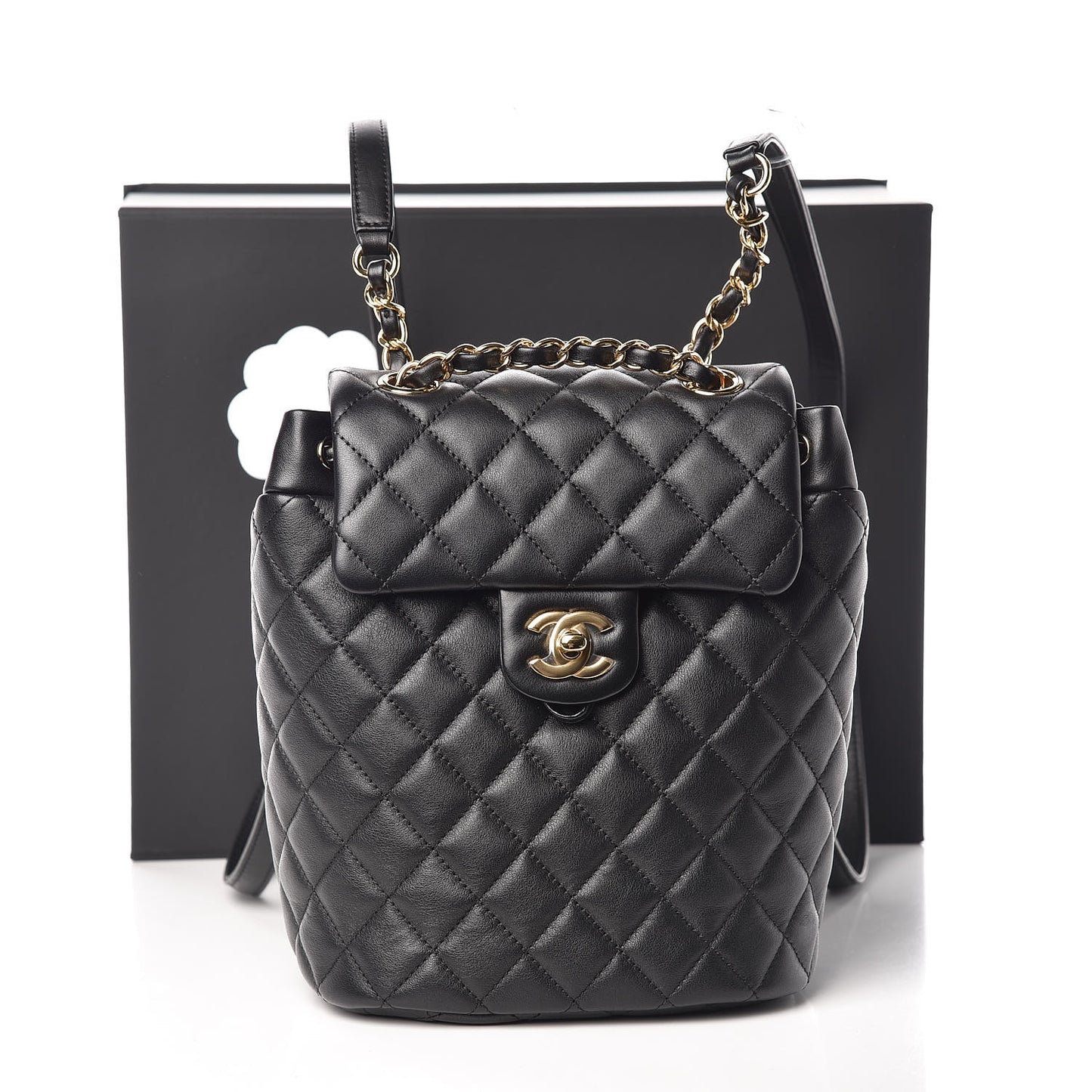 Calfskin Quilted Mini Urban Spirit Backpack Black