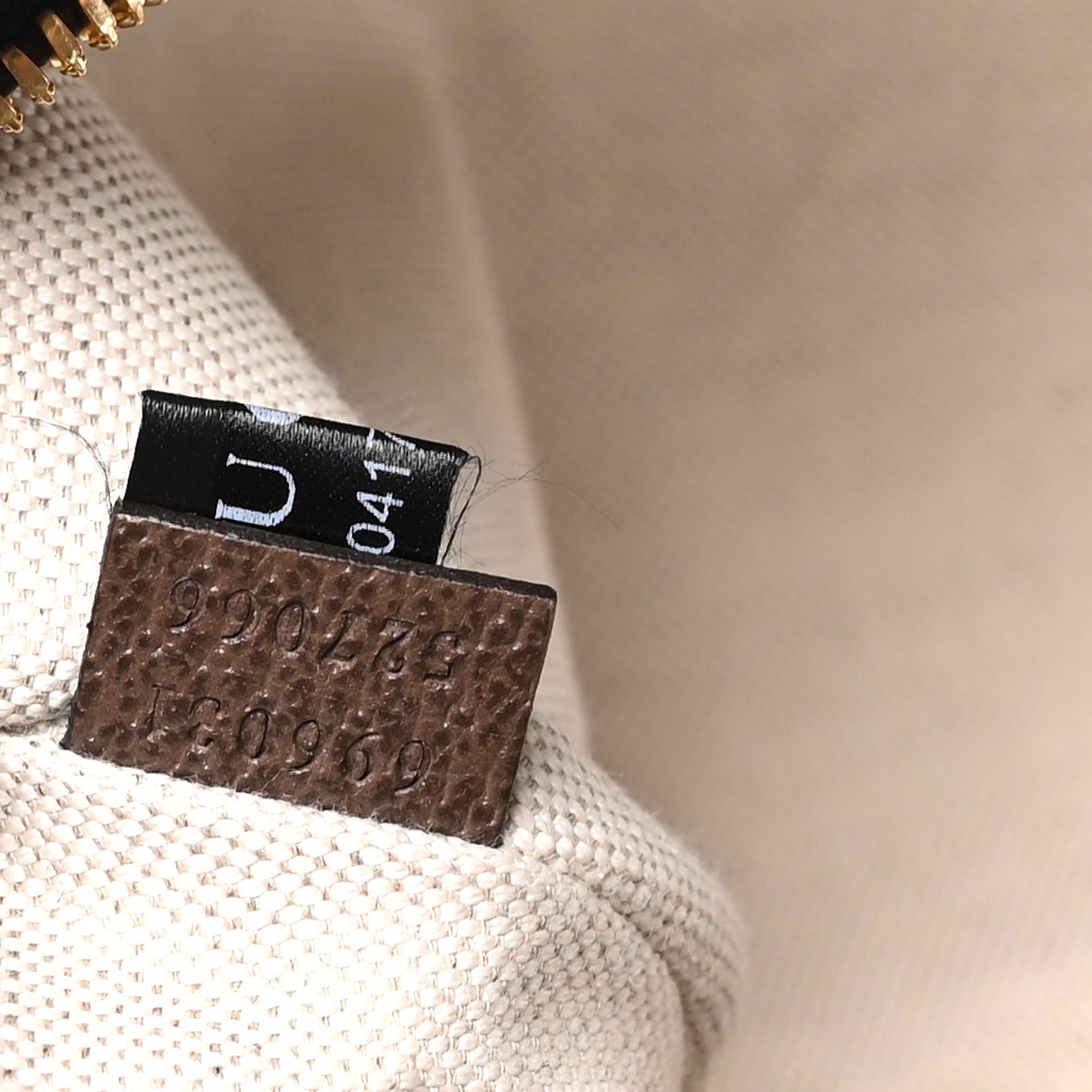 Gucci Monogram Jumbo GG Textured Dollar Calfskin Web Belt Bag Camel Ebony New Acero 6 of 9