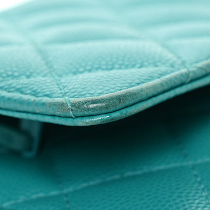 Chanel Caviar Quilted Wallet On Chain WOC Turquoise 15 of 19
