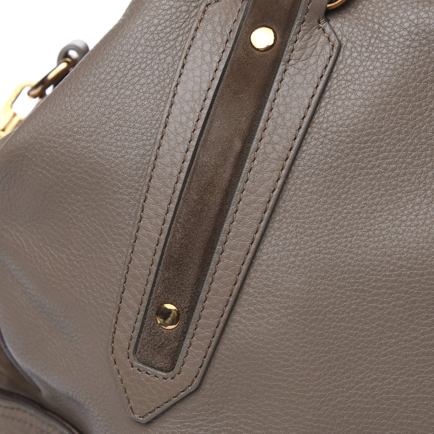 Calfskin Suede Earlsburn Mixed Media Tote Mole Grey