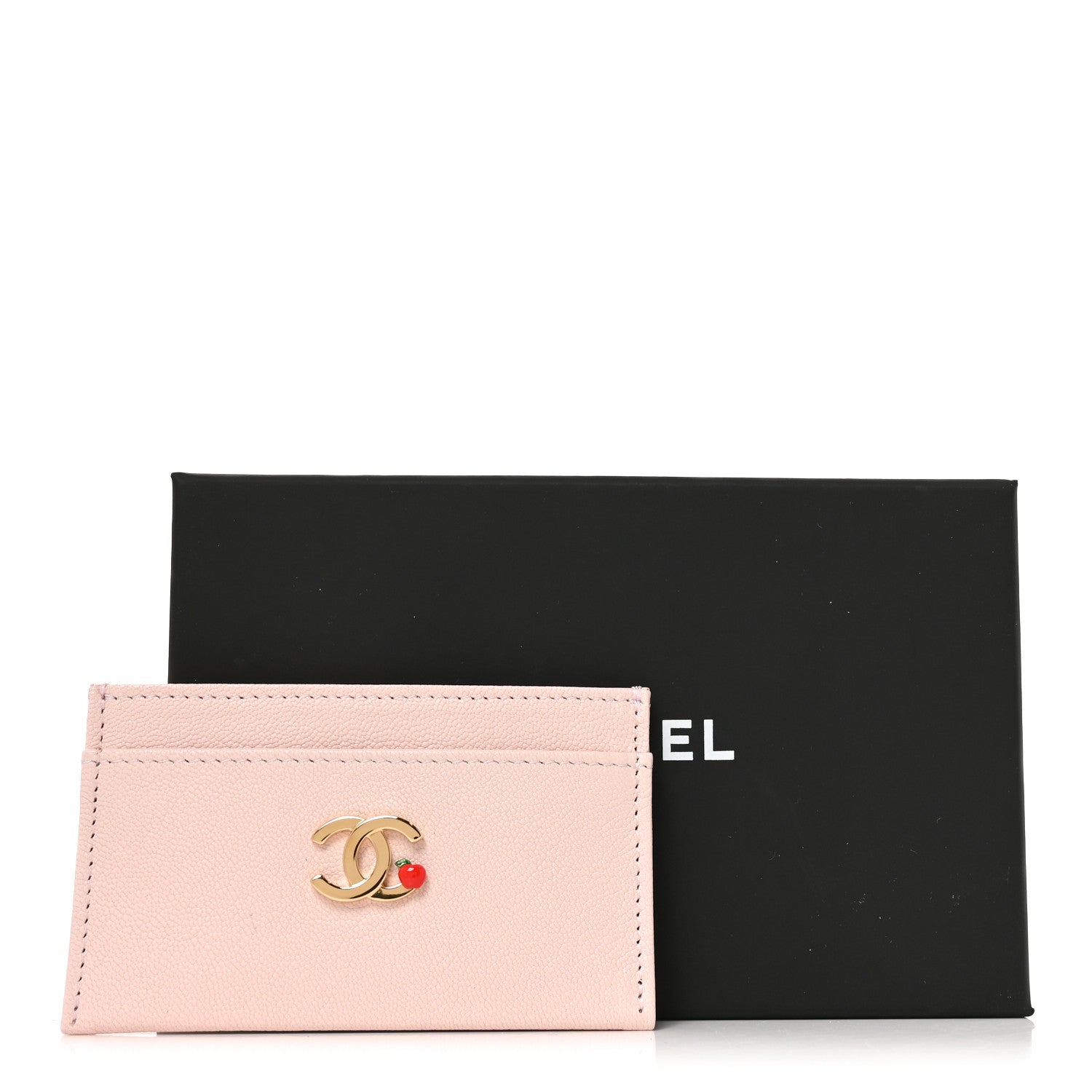 Chanel Grained Goatskin CC Apple Card Holder Light Pink 8 of 8