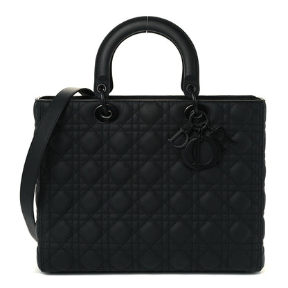 Christian Dior Ultra Matte Calfskin Cannage Large Lady Dior Black 1 of 10