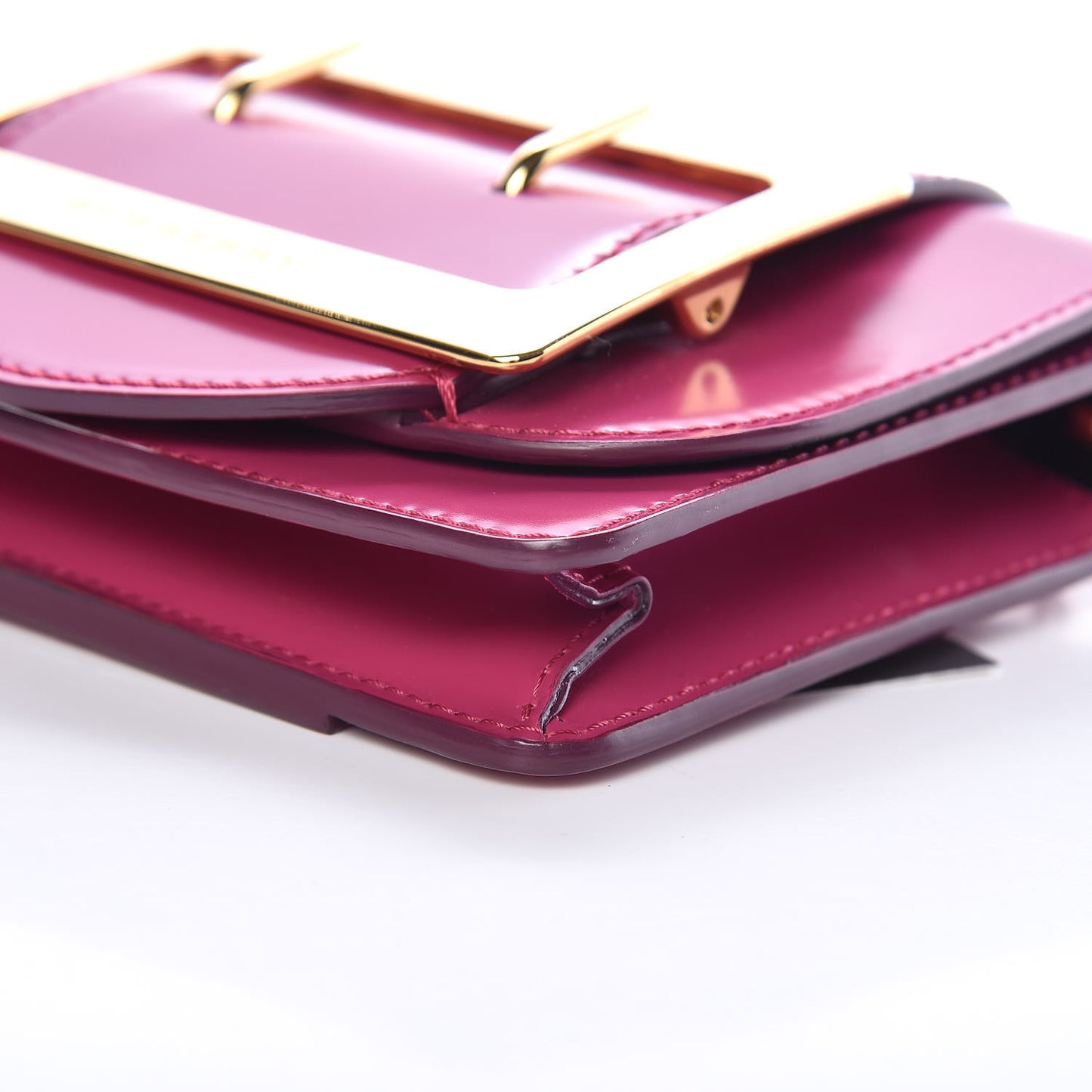 Calfskin Square Belt Shoulder Bag Plum Pink