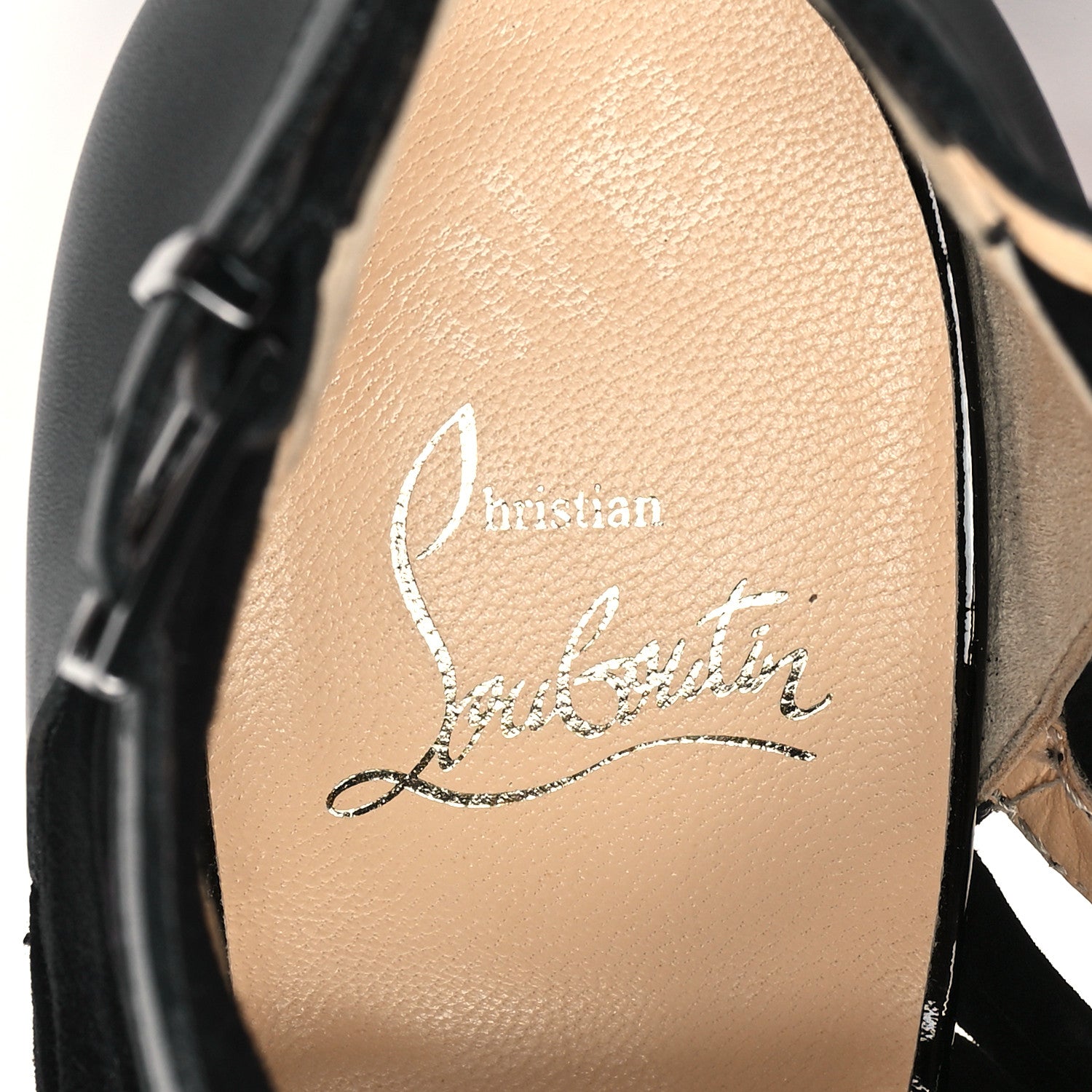 Christian Louboutin Suede Calfskin Patent Karina 120 Booties 39.5 Black 8 of 10