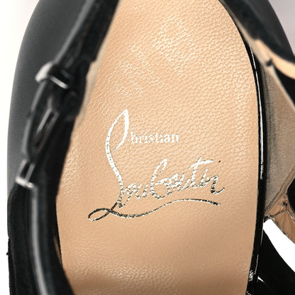 Christian Louboutin Suede Calfskin Patent Karina 120 Booties 39.5 Black 8 of 10