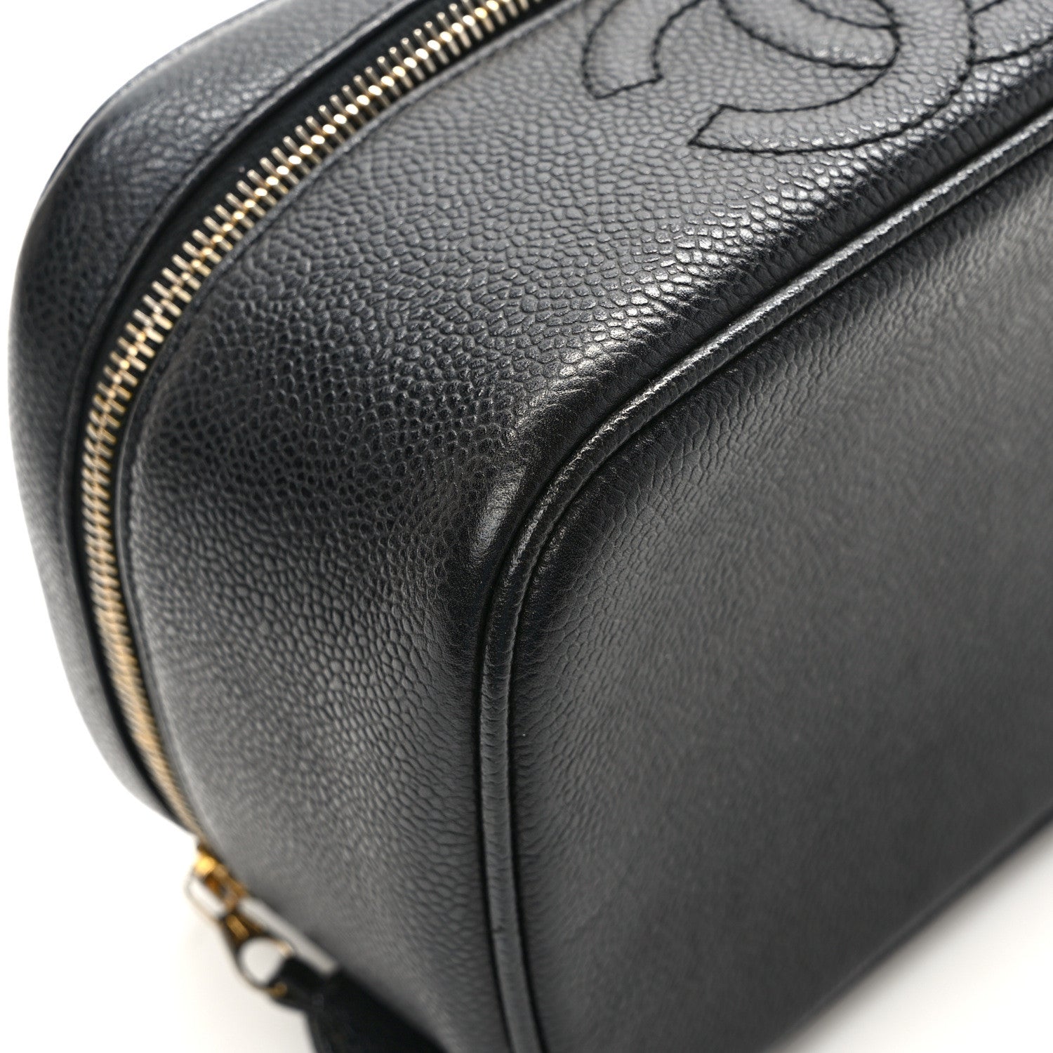Chanel Caviar CC Vanity Cosmetic Case Black 7 of 9