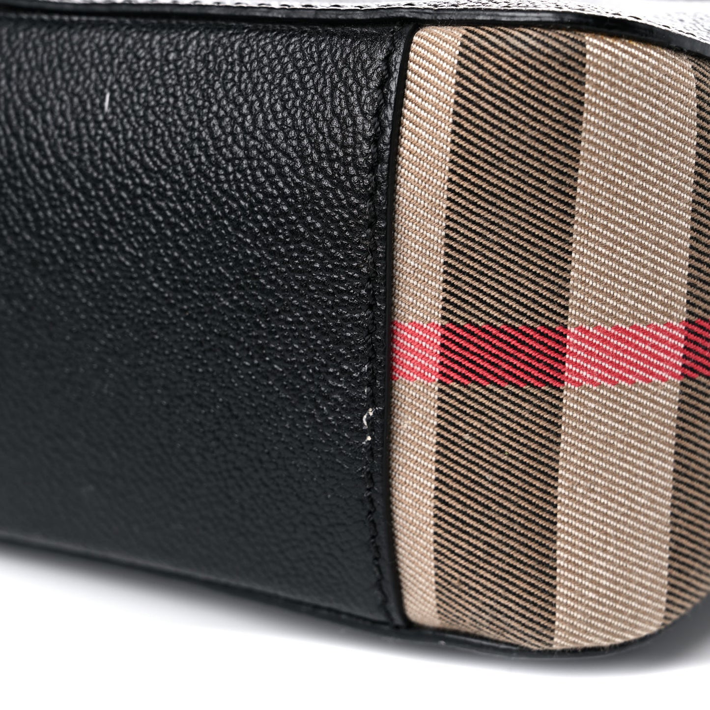 Soft Grain Calfskin House Check Small Helmsley Crossbody Black