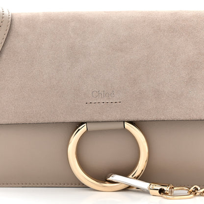 Chloe Suede Calfskin Small Faye Shoulder Bag Motty Grey 7 of 11