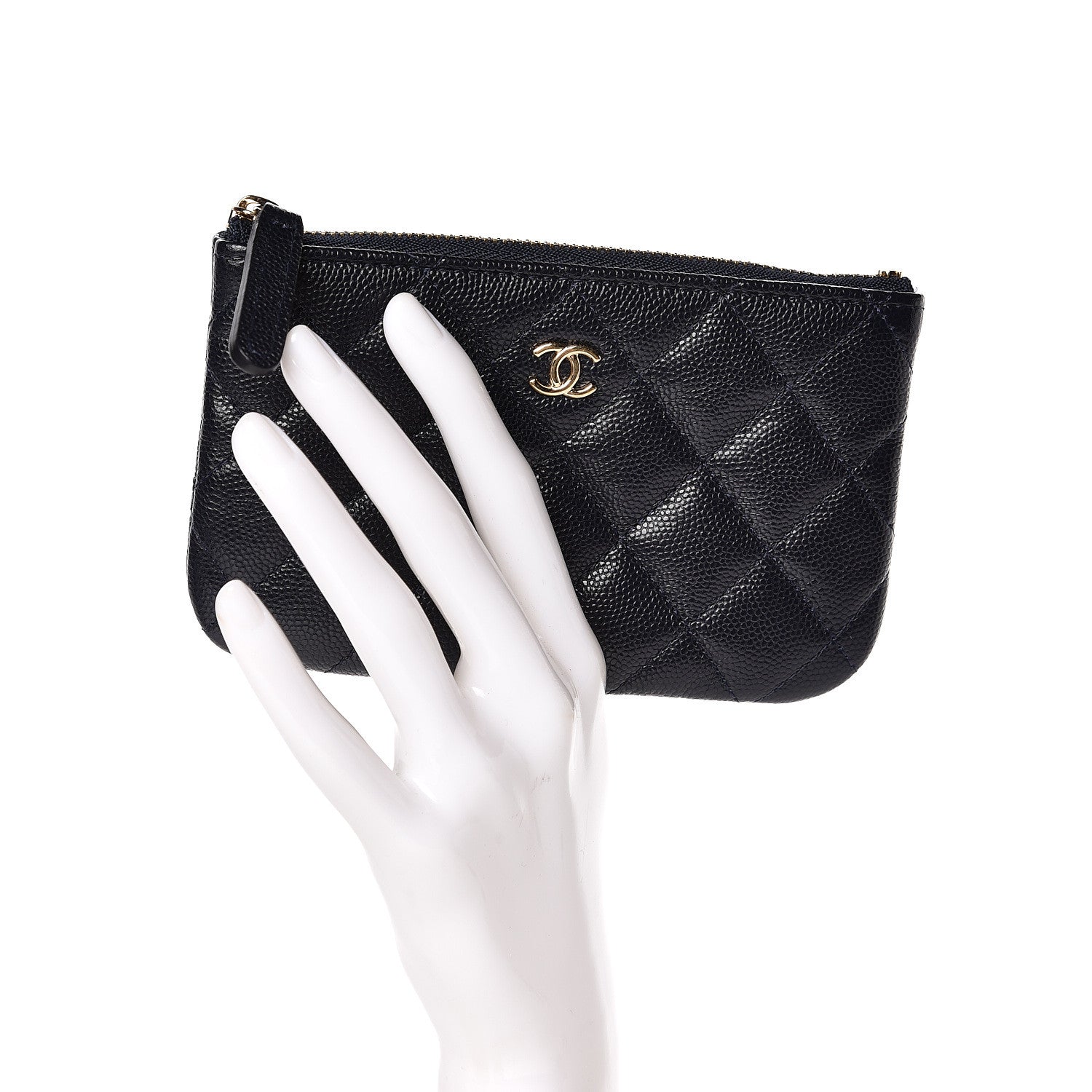 Chanel Caviar Quilted Small Cosmetic Case Navy 2 of 8