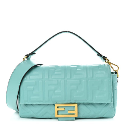 Fendi Nappa FF 1974 Embossed Baguette Tiffany 1 of 11