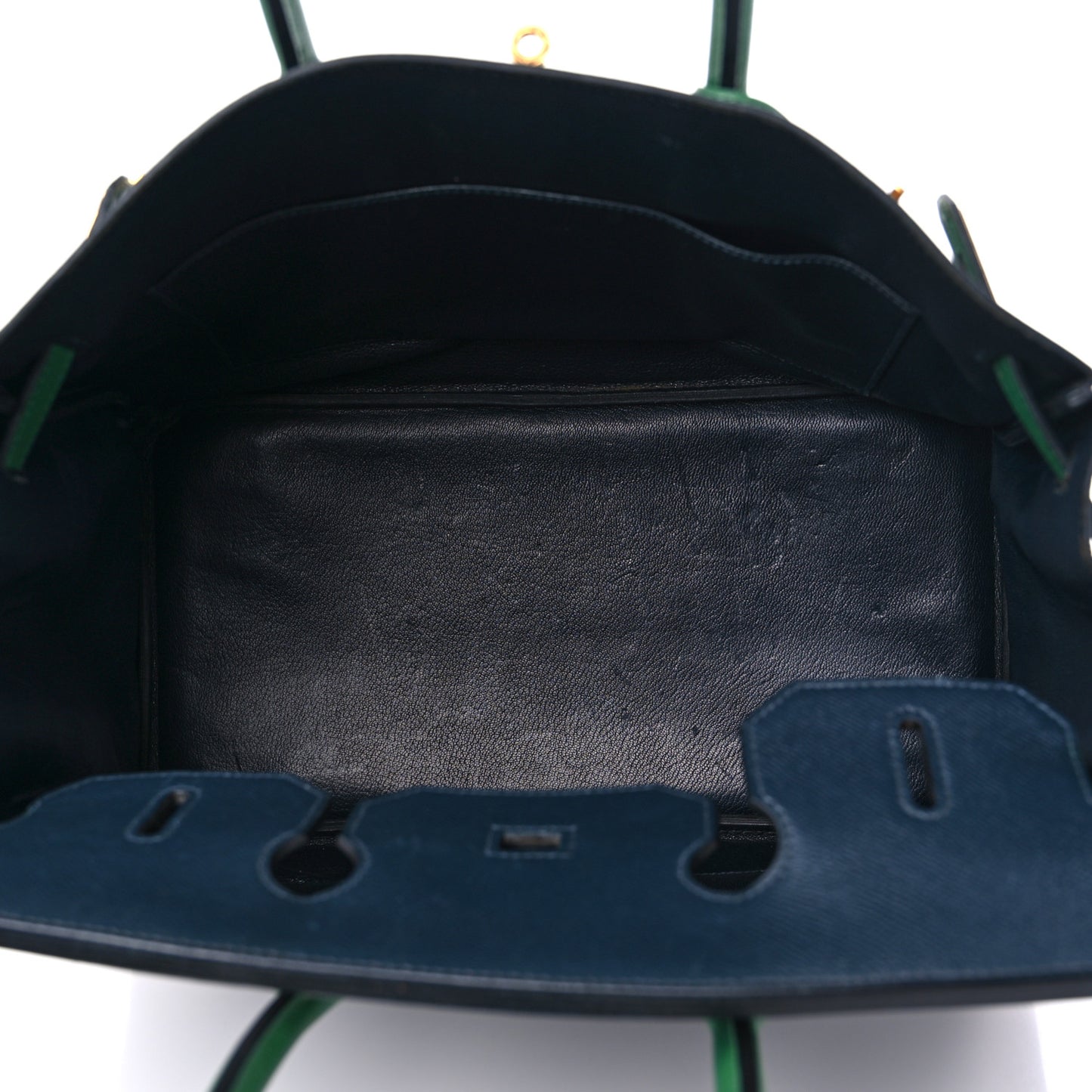 Courchevel Bi Color Birkin 35 Bleu Indigo Vert Clair