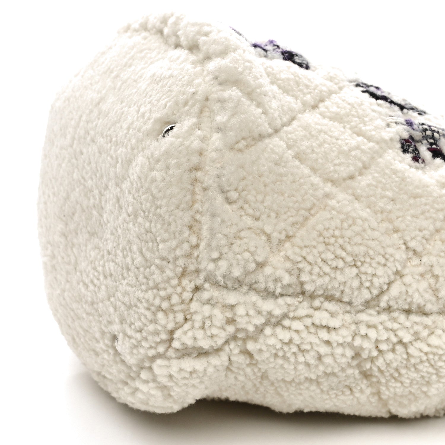 Chanel Shearling Sheepskin Tweed Large Coco Neige Tote White Black 10 of 11