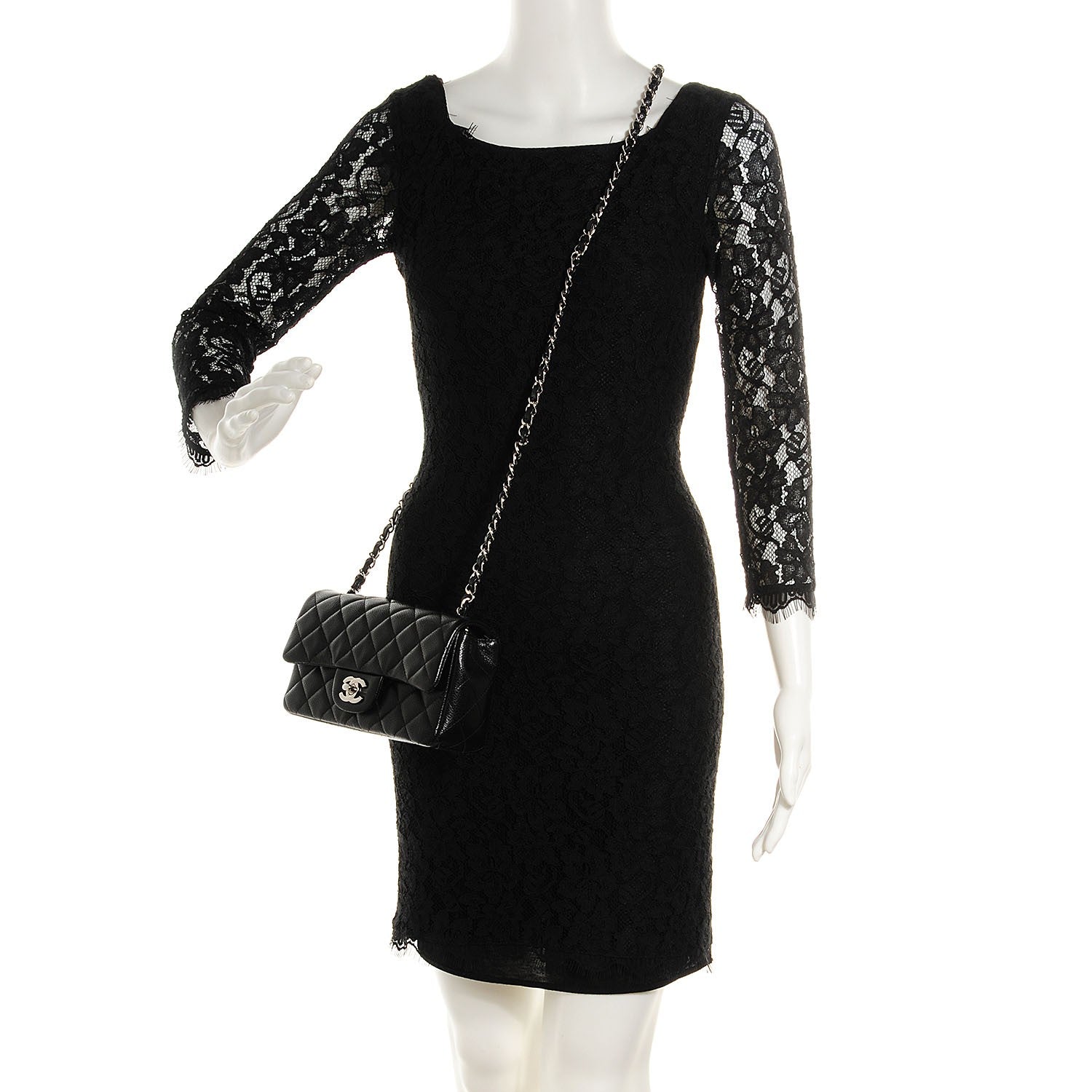 Chanel Caviar Quilted Mini Rectangular Flap Black 2 of 9