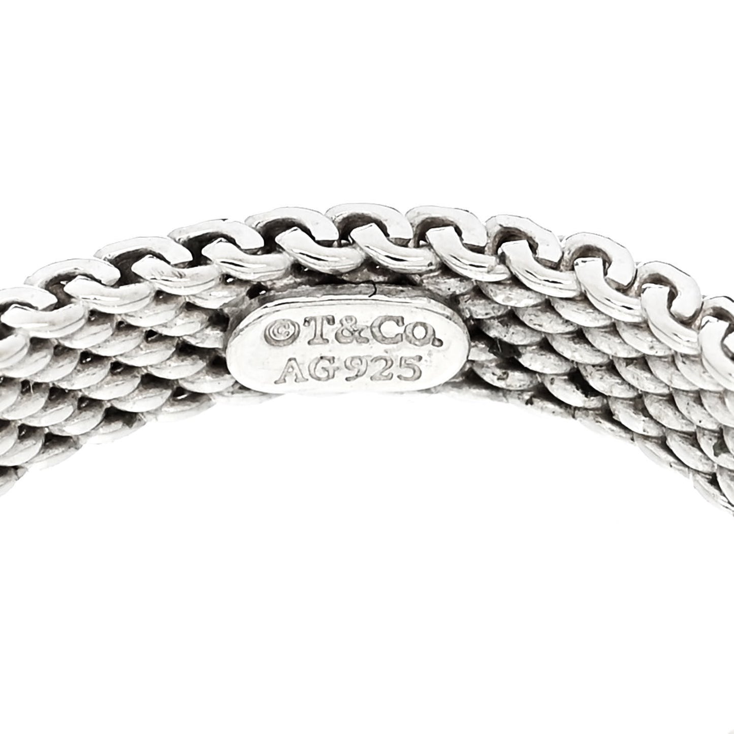 Sterling Silver Diamond Somerset Mesh Band Ring 44 3