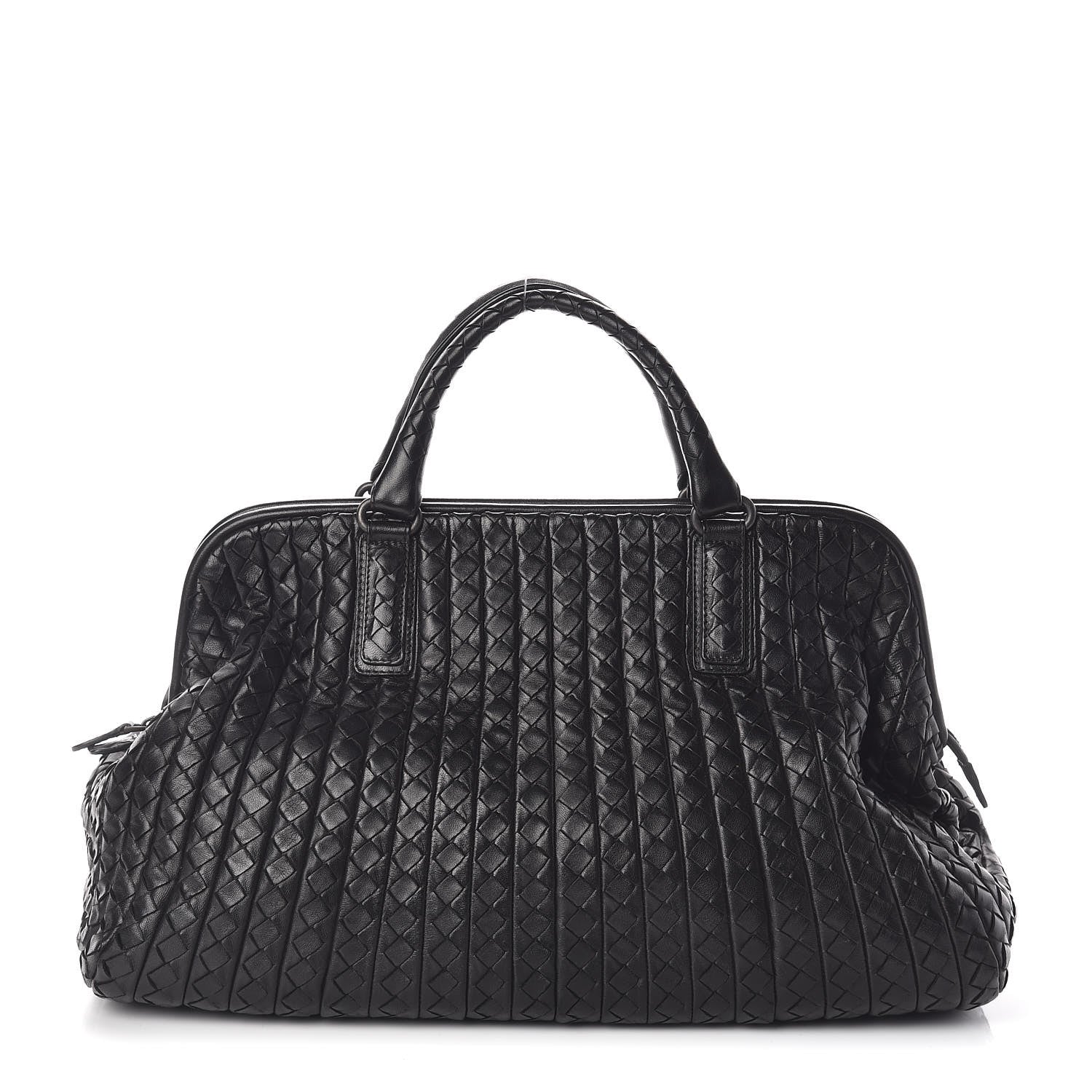Bottega Veneta Nappa Intrecciato New Bond Satchel Black 1 of 9
