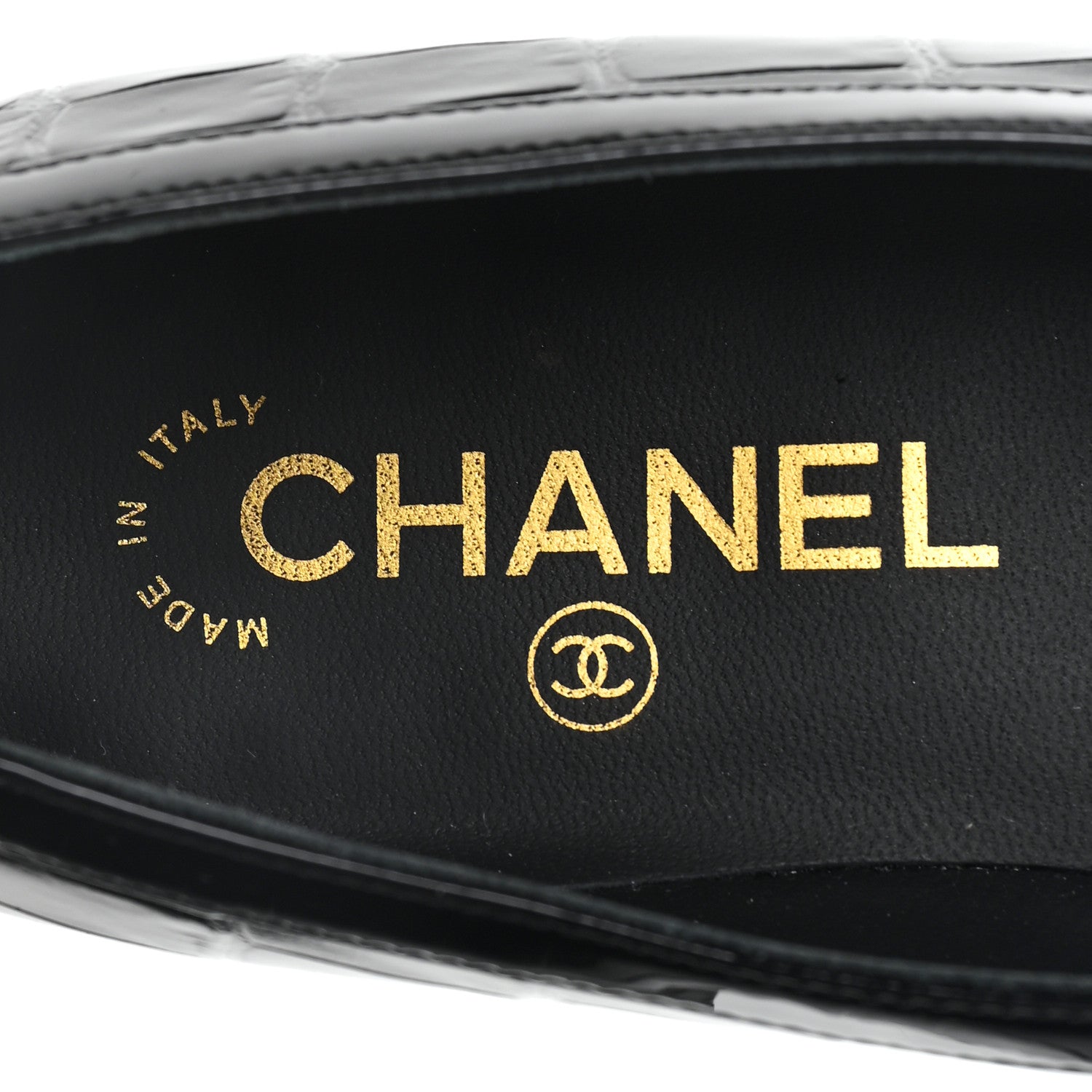 Chanel Crocodile Embossed Patent Calfskin Ballet Flats 36.5 Black 8 of 10