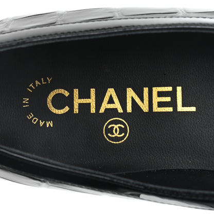 Chanel Crocodile Embossed Patent Calfskin Ballet Flats 36.5 Black 8 of 10