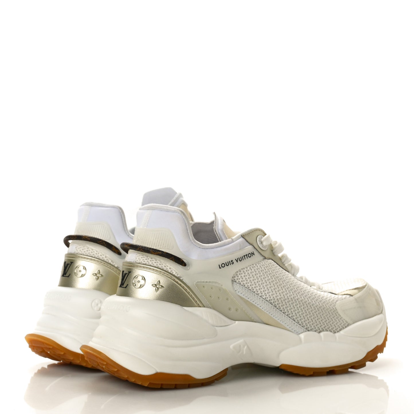 Monogram Calfskin Run 55 Sneakers 38.5 White